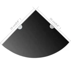 vidaXL - Hoekplank - Zwart - Glas - 25 x 25 cm