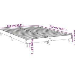 2-Persoons Bedden-vidaXL - Hout bed frame met lattenbodem - Wit - 140x200 cm