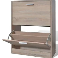 Schoenenkasten-vidaXL - Houten Schoenenkast - Bruin - Hout