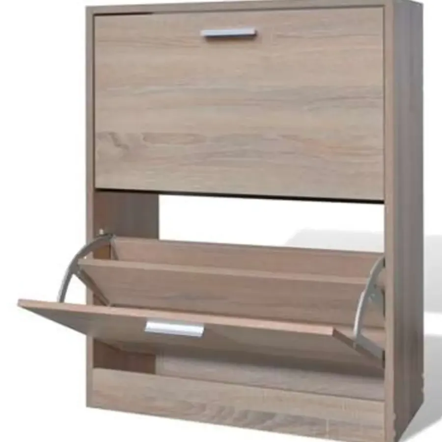 Schoenenkasten-vidaXL - Houten Schoenenkast - Bruin - Hout