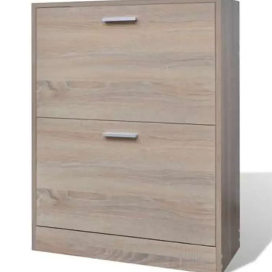 Schoenenkasten-vidaXL - Houten Schoenenkast - Bruin - Hout