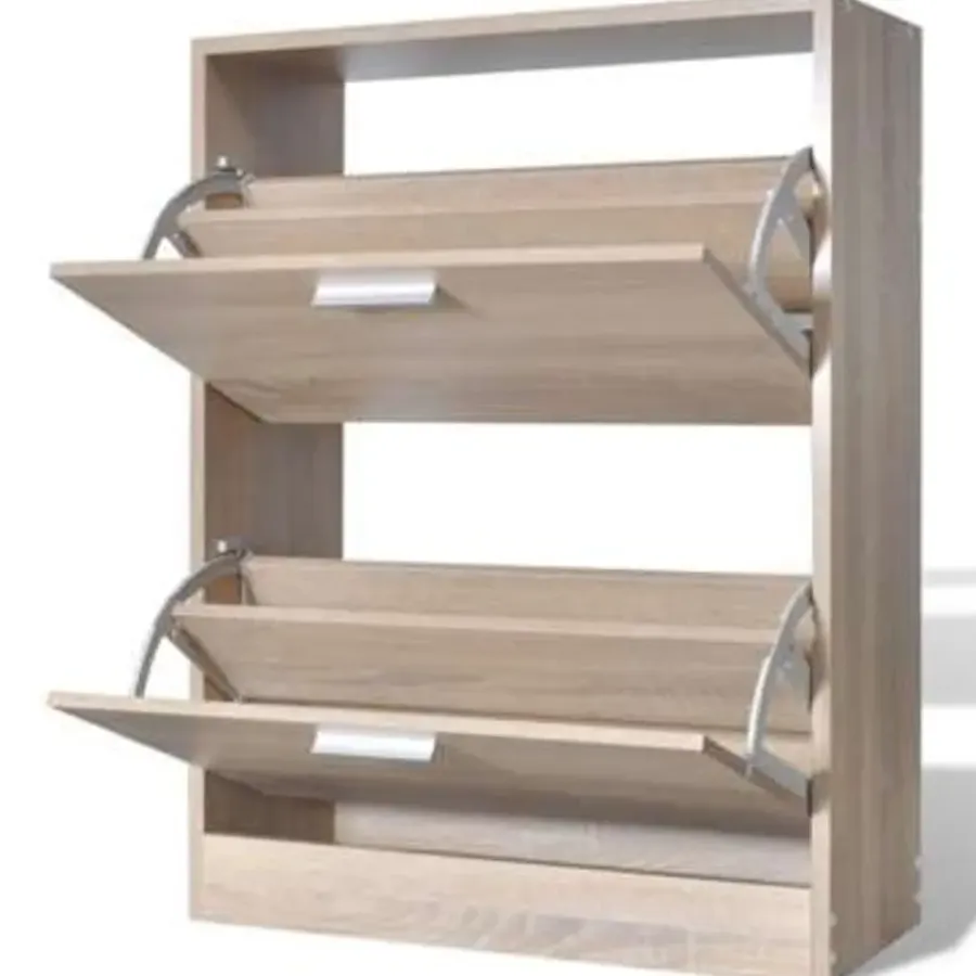 Schoenenkasten-vidaXL - Houten Schoenenkast - Bruin - Hout
