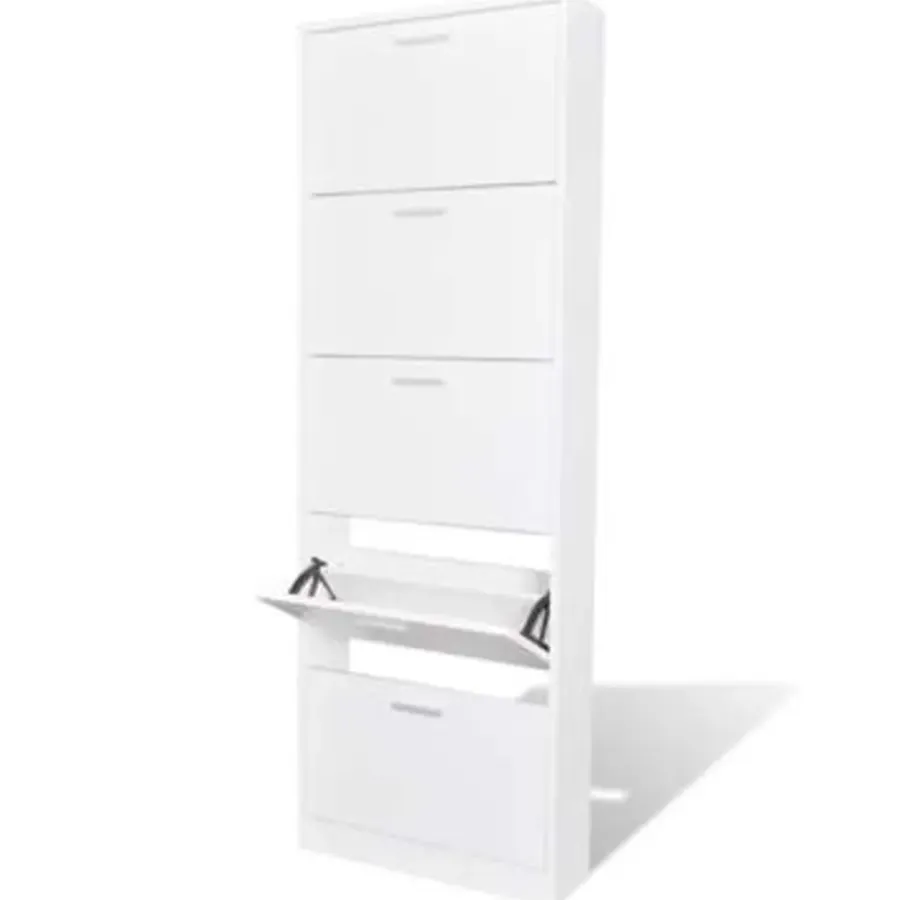 vidaXL - Houten Schoenenkast - Wit - Hout