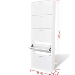 vidaXL - Houten Schoenenkast - Wit - Hout