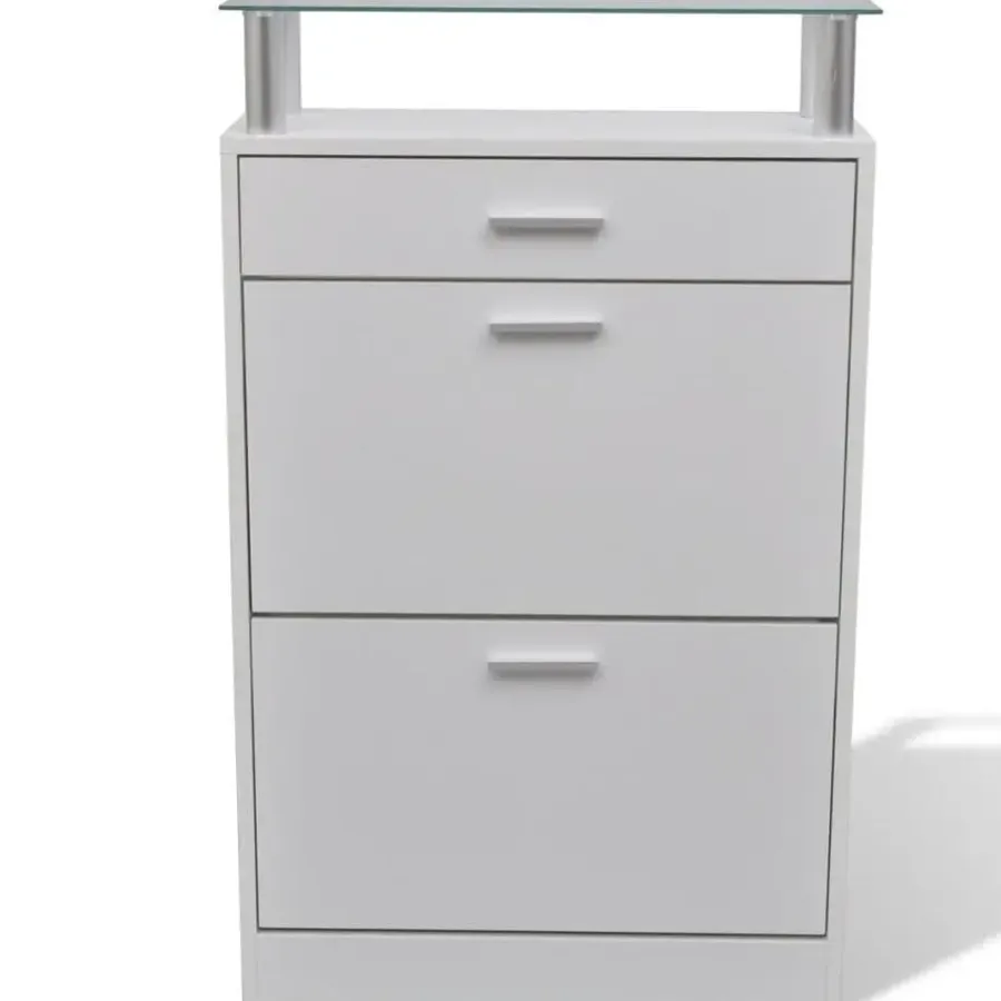 vidaXL - Houten Schoenenkast - Wit - Hout
