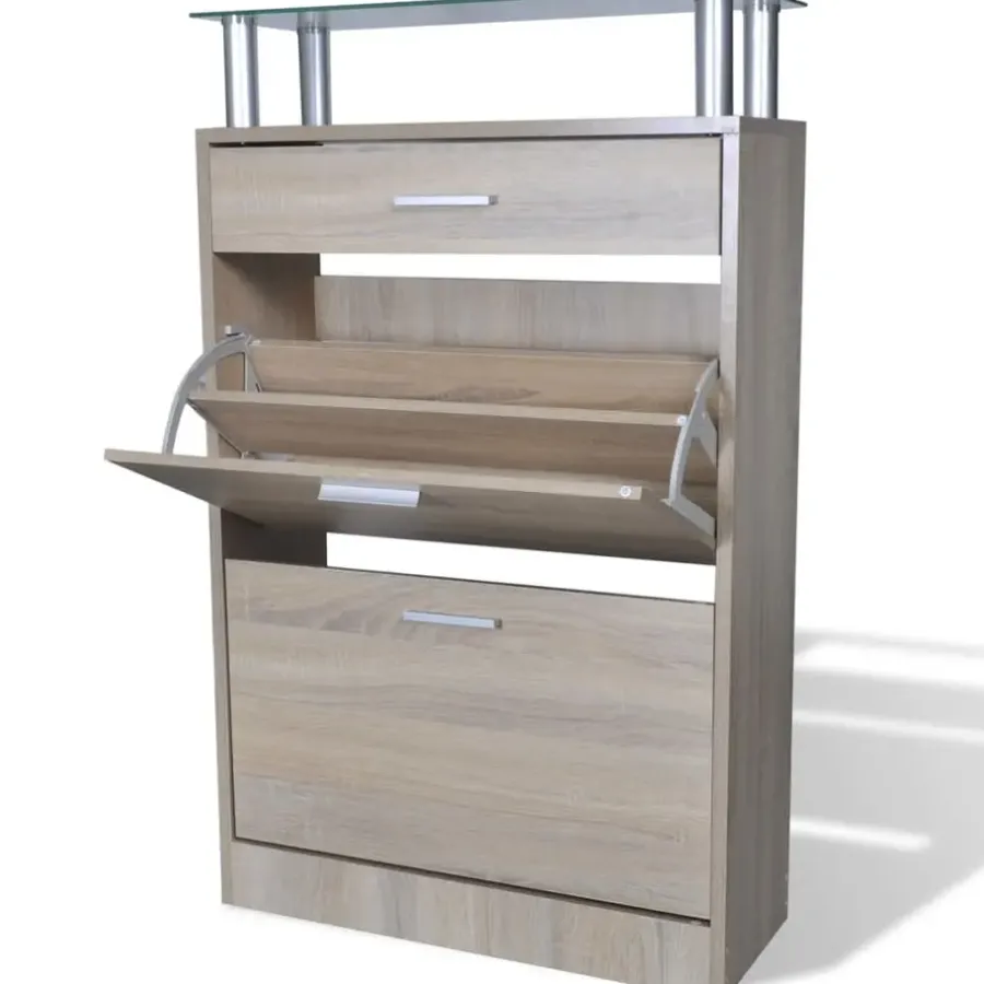 vidaXL - Houten Schoenenkast - Bruin - Hout