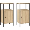 Nachtkastjes|Nachtkastjes-vidaXL - Industrieel Nachtkastjes met deur - Sonoma eiken - 41x31x80 cm - 2 st