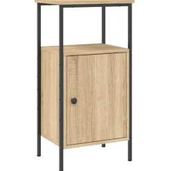 Nachtkastjes|Nachtkastjes-vidaXL - Industrieel Nachtkastjes met deur - Sonoma eiken - 41x31x80 cm - 2 st