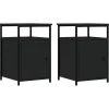 Nachtkastjes|Nachtkastjes-vidaXL - Industrieel Nachtkastjes met deur - Zwart - 40x42x60 cm - Set van 2