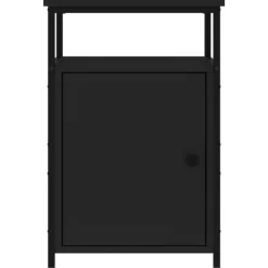 Nachtkastjes|Nachtkastjes-vidaXL - Industrieel Nachtkastjes met deur - Zwart - 40x42x60 cm - Set van 2