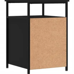 Nachtkastjes|Nachtkastjes-vidaXL - Industrieel Nachtkastjes met deur - Zwart - 40x42x60 cm - Set van 2