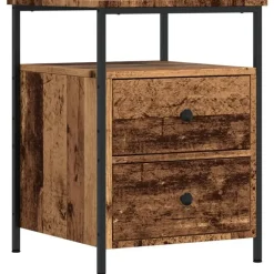 Nachtkastjes|Nachtkastjes-vidaXL - Industrieel Nachtkastjes met 2 lades - Oud hout - 44x45x60 cm - 2 st