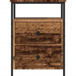 Nachtkastjes|Nachtkastjes-vidaXL - Industrieel Nachtkastjes met 2 lades - Oud hout - 44x45x60 cm - 2 st