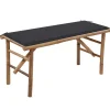 Tuinbanken-vidaXL - Inklapbaar Tuinbank met antraciet kussen - Bamboe - 118x38x45 cm