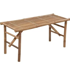 Tuinbanken-vidaXL - Inklapbaar Tuinbank met antraciet kussen - Bamboe - 118x38x45 cm