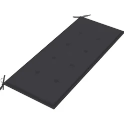 Tuinbanken-vidaXL - Inklapbaar Tuinbank met antraciet kussen - Bamboe - 118x38x45 cm