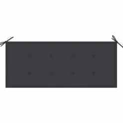 Tuinbanken-vidaXL - Inklapbaar Tuinbank met antraciet kussen - Bamboe - 118x38x45 cm