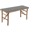 Tuinbanken-vidaXL - Inklapbaar Tuinbank met grijs kussen - Bamboe - 118x38x45 cm