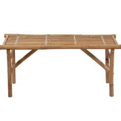Tuinbanken-vidaXL - Inklapbaar Tuinbank met grijs kussen - Bamboe - 118x38x45 cm