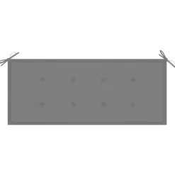 Tuinbanken-vidaXL - Inklapbaar Tuinbank met grijs kussen - Bamboe - 118x38x45 cm