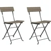 Bistro- & Balkonsets-vidaXL - Inklapbare Bistrostoel - Grijs - Poly rattan en staal - 2 stuks