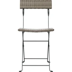Bistro- & Balkonsets-vidaXL - Inklapbare Bistrostoel - Grijs - Poly rattan en staal - 2 stuks