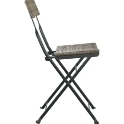 Bistro- & Balkonsets-vidaXL - Inklapbare Bistrostoel - Grijs - Poly rattan en staal - 2 stuks
