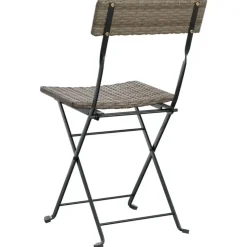 Bistro- & Balkonsets-vidaXL - Inklapbare Bistrostoel - Grijs - Poly rattan en staal - 2 stuks