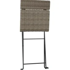 Bistro- & Balkonsets-vidaXL - Inklapbare Bistrostoel - Grijs - Poly rattan en staal - 2 stuks