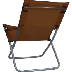 Kamperen En Outdoor-vidaXL - Inklapbare Strandstoel - Bruin - Stof - 2 stuks