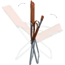 Kamperen En Outdoor-vidaXL - Inklapbare Strandstoel - Bruin - Stof - 2 stuks