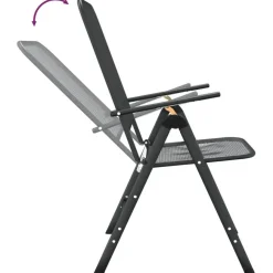 vidaXL - Inklapbare Tuinstoel - Antraciet - Metaal - 2 stuks