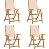Tuinstoelen-vidaXL - Inklapbare Tuinstoelen - Bruin - Acaciahout - 4 stuks