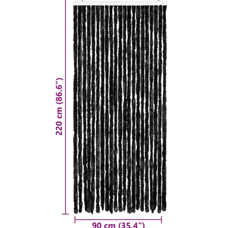 vidaXL - Insectengordijn - Antraciet - Polypropyleen - 90 x 220 cm