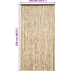 vidaXL - Insectengordijn - Beige - Polypropyleen - 100 x 220 cm