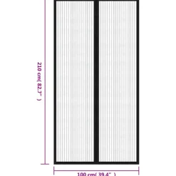 vidaXL - Insectengordijn - Zwart - Polyester - 210 x 100 cm