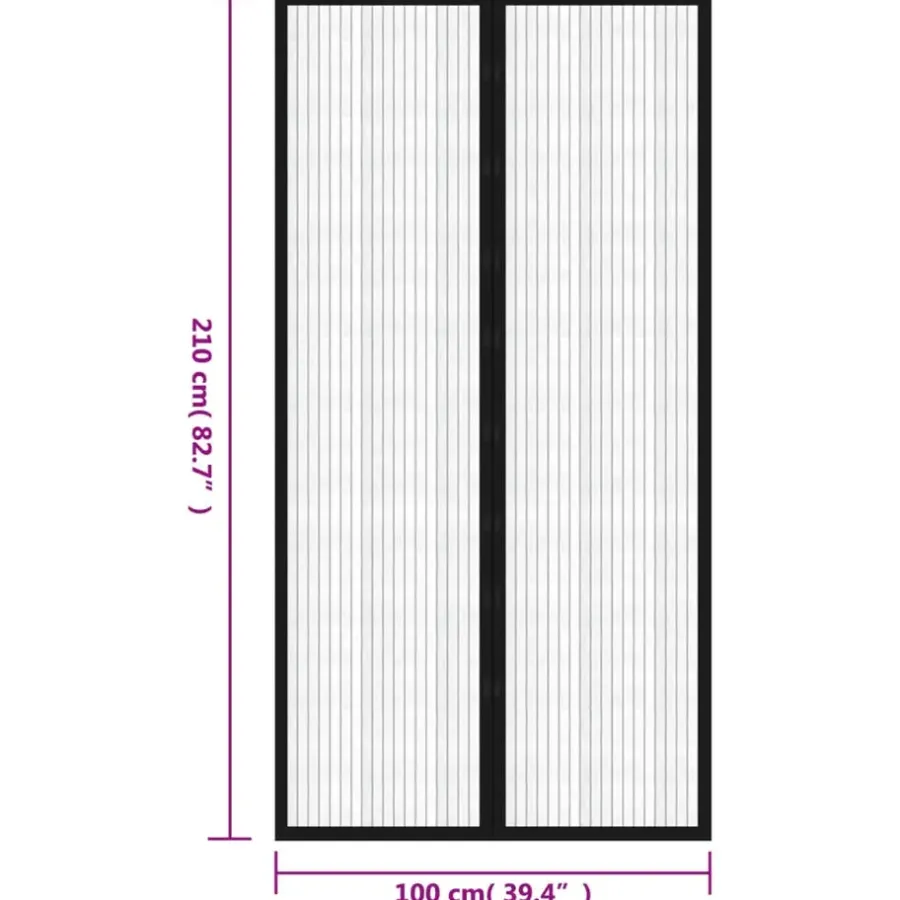 vidaXL - Insectengordijn - Zwart - Polyester - 210 x 100 cm