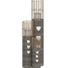 vidaXL - Kaarsenhouder - Grijs - Wicker
