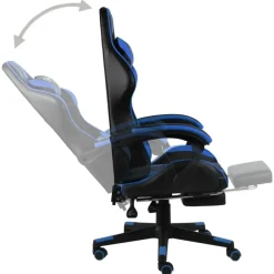 Gamestoelen-vidaXL - Kantoorstoel - Blauw - Kunstleer