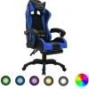 Gamestoelen-vidaXL - Kantoorstoel - Blauw - Kunstleer