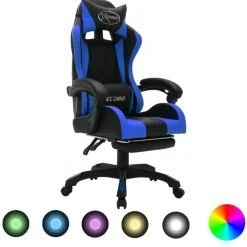 Gamestoelen-vidaXL - Kantoorstoel - Blauw - Kunstleer