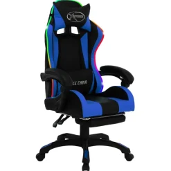 Gamestoelen-vidaXL - Kantoorstoel - Blauw - Kunstleer