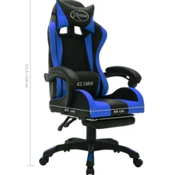 Gamestoelen-vidaXL - Kantoorstoel - Blauw - Kunstleer