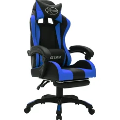 Gamestoelen-vidaXL - Kantoorstoel - Blauw - Kunstleer