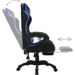 Gamestoelen-vidaXL - Kantoorstoel - Blauw - Kunstleer