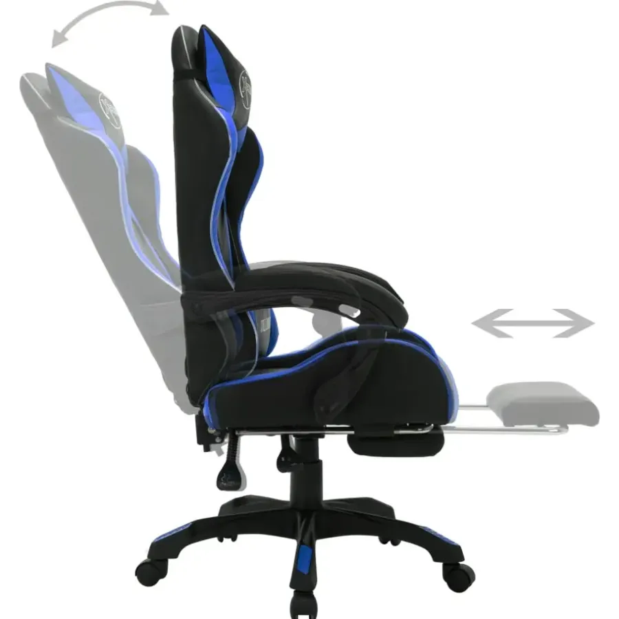 Gamestoelen-vidaXL - Kantoorstoel - Blauw - Kunstleer