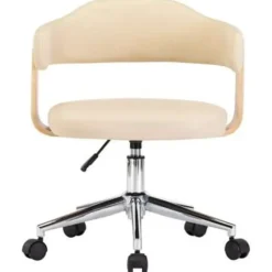 Bureaustoelen|Bureaustoelen-vidaXL - Kantoorstoel - Crème - Kunstleer
