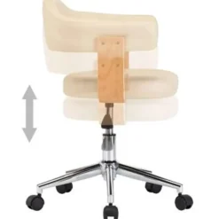 Bureaustoelen|Bureaustoelen-vidaXL - Kantoorstoel - Crème - Kunstleer