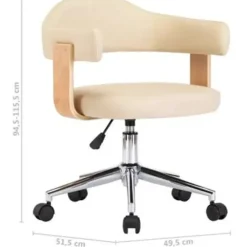 Bureaustoelen|Bureaustoelen-vidaXL - Kantoorstoel - Crème - Kunstleer
