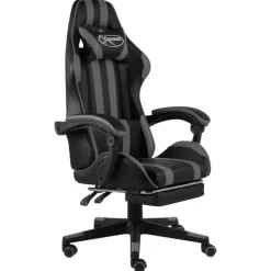 Gamestoelen-vidaXL - Kantoorstoel - Grijs - Kunstleer